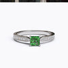 varitsa-jewellers - Solitaire Gold Engagement with 0.5ct Princess Cut Emerald - 01SG07E
